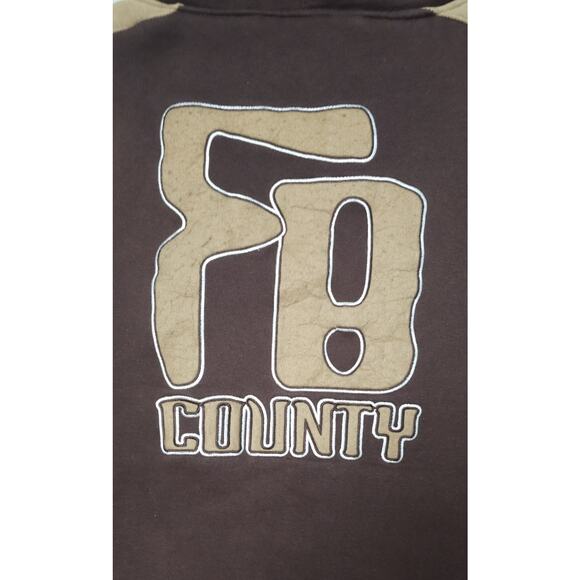FB County Airbrush Old School Heavyweight Oversized Embroidery Unisex Jacket M - Picture 8 of 11